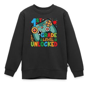 Level des 1. Jahres freigeschaltet - Kinder Premium Organic Sweatshirt - Schwarz - Vorne - AI Model Kid Female (0cm)