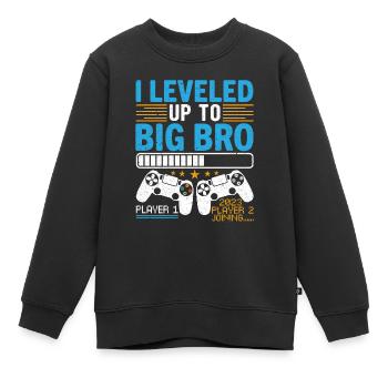 J'ai Atteint Le Niveau De Frère 2023 - Sweat Premium enfant bio - noir - Devant - AI Model Kid Female (0cm)