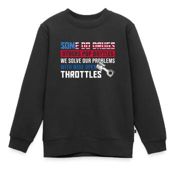 Wide Open Throttles - Kinder Premium Organic Sweatshirt - Schwarz - Vorne - AI Model Kid Female (0cm)