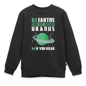 63 Earths Can Fit Inside Uranus - Kinder Premium Organic Sweatshirt - Schwarz - Vorne - AI Model Kid Female (0cm)