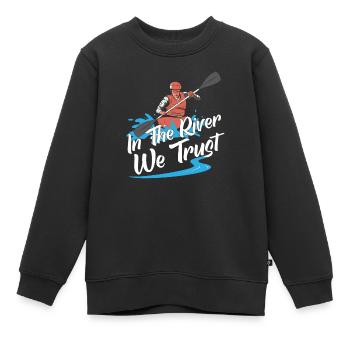 Rafting Canoë Kayak d’eau vive - Sweat Premium enfant bio - noir - Devant - AI Model Kid Female (0cm)