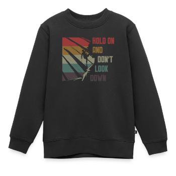 Ne regardez pas vers le bas Bloc, escalade. - Sweat Premium enfant bio - noir - Devant - AI Model Kid Female (0cm)