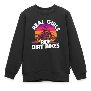 Motocross Lovers Racing Bikers Echte Mädchen fahre - Kinder Premium Organic Sweatshirt - Schwarz - Vorne - AI Model Kid Female (0cm)
