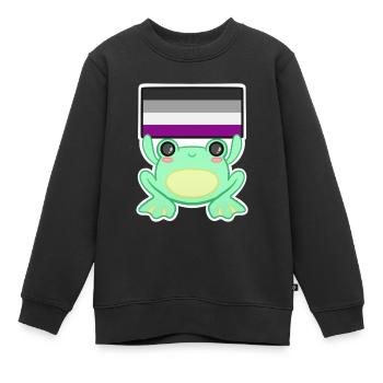 As Froggy - Sweat Premium enfant bio - noir - Devant - AI Model Kid Female (0cm)