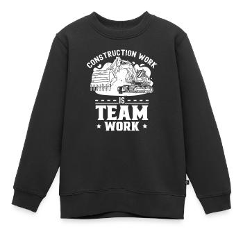 Construction work is teamwork Construction site Teamwork Construction - Kids Premium Organic Sweatshirt - black - Front - AI Model Kid Female (0cm)