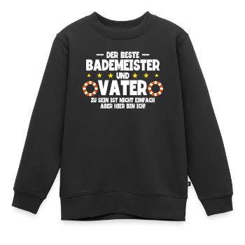 Rettungsschwimmer Bademeister - Kinder Premium Organic Sweatshirt - Schwarz - Vorne - AI Model Kid Female (0cm)
