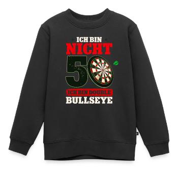 Ich bin nicht 50 ich bin Double Bullseye Darts - Kinder Premium Organic Sweatshirt - Schwarz - Vorne - AI Model Kid Female (0cm)