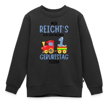 1. Geburtstag Geburtstagsgeschenk mit Eisenbahn - Kinder Premium Organic Sweatshirt - Schwarz - Vorne - AI Model Kid Female (0cm)