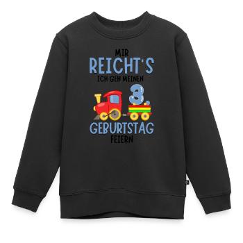 3. Geburtstag Geburtstagsgeschenk mit Eisenbahn - Kinder Premium Organic Sweatshirt - Schwarz - Vorne - AI Model Kid Female (0cm)