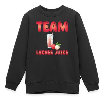 Team Lychee Saft - Kinder Premium Organic Sweatshirt - Schwarz - Vorne - AI Model Kid Female (0cm)