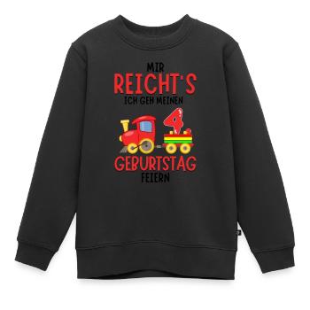 4. Geburtstag Geburtstagsgeschenk mit Eisenbahn - Kinder Premium Organic Sweatshirt - Schwarz - Vorne - AI Model Kid Female (0cm)