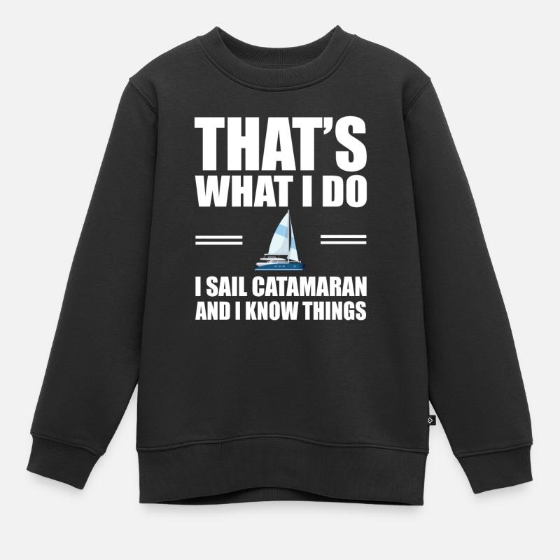Catamaran Boat - Sweat Premium enfant bio - noir