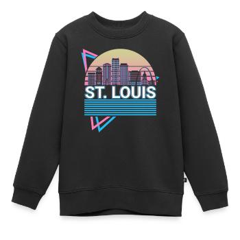 St Louis City Skyline Cityscape Rétro - Sweat Premium enfant bio - noir - Devant - AI Model Kid Female (0cm)
