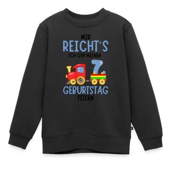 7. Geburtstag Geburtstagsgeschenk mit Eisenbahn - Kinder Premium Organic Sweatshirt - Schwarz - Vorne - AI Model Kid Female (0cm)