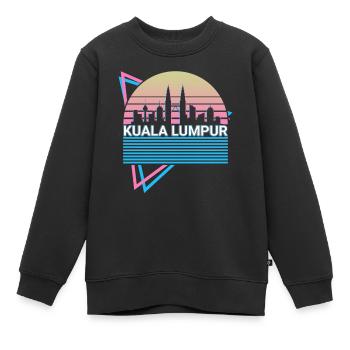 Kuala Lumpur Stadt Skyline Stadtbild Retro - Kinder Premium Organic Sweatshirt - Schwarz - Vorne - AI Model Kid Female (0cm)