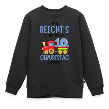 10. Geburtstag Geburtstagsgeschenk mit Eisenbahn - Kinder Premium Organic Sweatshirt - Schwarz - Vorne - AI Model Kid Female (0cm)