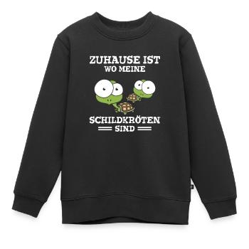 Zuhause Ist Wo Meine Schildkröten Sind - Kinder Premium Organic Sweatshirt - Schwarz - Vorne - AI Model Kid Female (0cm)