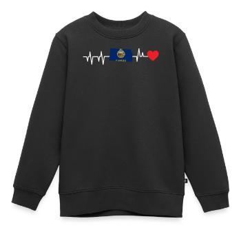 Cadeau de battement de cœur du Kansas - Sweat Premium enfant bio - noir - Devant - AI Model Kid Female (0cm)