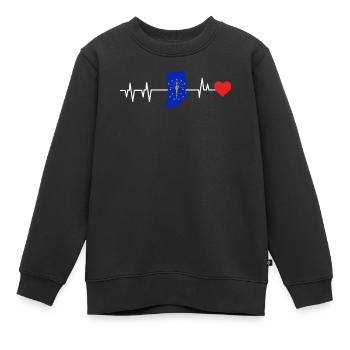 Cadeau de battement de cœur indiana - Sweat Premium enfant bio - noir - Devant - AI Model Kid Female (0cm)