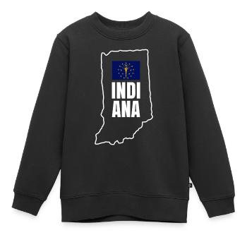 Cadeau maison Indiana - Sweat Premium enfant bio - noir - Devant - AI Model Kid Female (0cm)