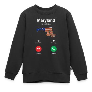Visitez Maryland Gift - Sweat Premium enfant bio - noir - Devant - AI Model Kid Female (0cm)