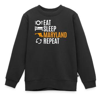 Eat Sleep Maryland Repeat Cadeau - Sweat Premium enfant bio - noir - Devant - AI Model Kid Female (0cm)