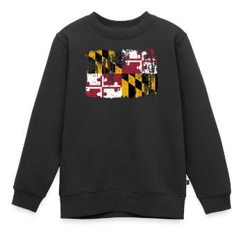 Maryland Traveler Cadeau - Sweat Premium enfant bio - noir - Devant - AI Model Kid Female (0cm)