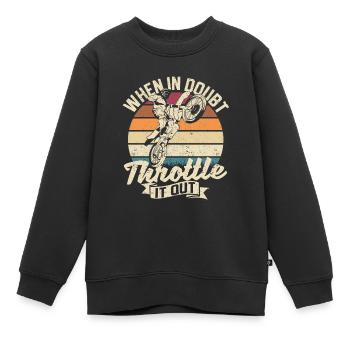 Dirt Bike Motocross Drôle En cas de doute plein gaz - Sweat Premium enfant bio - noir - Devant - AI Model Kid Female (0cm)