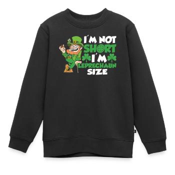 Ich Bin Nicht Klein Ich Habe Leprechaun Größe Ire - Kinder Premium Organic Sweatshirt - Schwarz - Vorne - AI Model Kid Female (0cm)