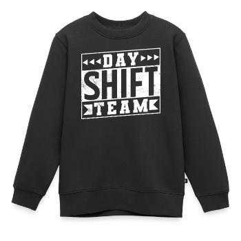 Équipe de jour Travail posté Travail posté Travail posté - Sweat Premium enfant bio - noir - Devant - AI Model Kid Female (0cm)