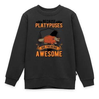 Ornithorynque Cadeau Ornithorynque - Sweat Premium enfant bio - noir - Devant - AI Model Kid Female (0cm)