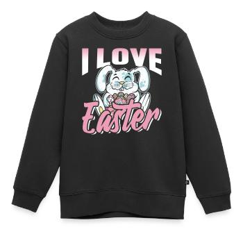 Ich Liebe Ostern Osterfest Osterei Osterhase - Kinder Premium Organic Sweatshirt - Schwarz - Vorne - AI Model Kid Female (0cm)
