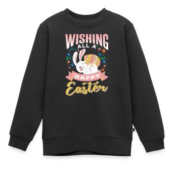 Wir Wünschen Allen Ein Frohes Osterfest Ostern - Kinder Premium Organic Sweatshirt - Schwarz - Vorne - AI Model Kid Female (0cm)