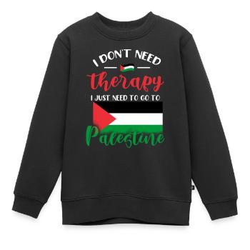 Palestine - Sweat Premium enfant bio - noir - Devant - AI Model Kid Female (0cm)