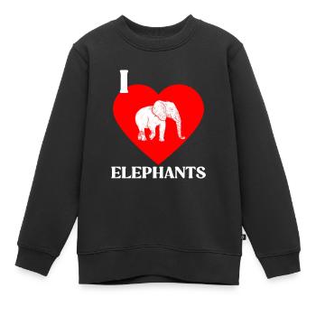 Cadeau d’éléphant pour Proboscis Africa Wilderness Zoo - Sweat Premium enfant bio - noir - Devant - AI Model Kid Female (0cm)