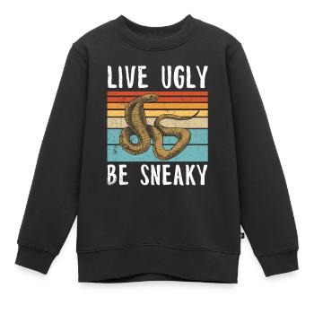 Schlange Geschenk Tier Reptil Cobra Python Boa - Kinder Premium Organic Sweatshirt - Schwarz - Vorne - AI Model Kid Female (0cm)