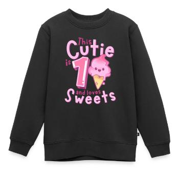 1. Geburtstag Kawaii Eis Geschenkidee für Mädchen - Kinder Premium Organic Sweatshirt - Schwarz - Vorne - AI Model Kid Female (0cm)