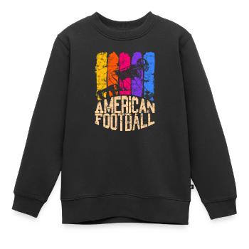 American Football Colour Center - Kinder Premium Organic Sweatshirt - Schwarz - Vorne - AI Model Kid Female (0cm)