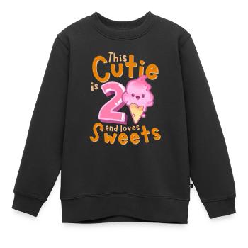 2. Geburtstag Kawaii Eis Geschenkidee für Mädchen - Kinder Premium Organic Sweatshirt - Schwarz - Vorne - AI Model Kid Female (0cm)