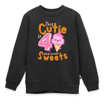 4. Geburtstag Kawaii Eis Geschenkidee für Mädchen - Kinder Premium Organic Sweatshirt - Schwarz - Vorne - AI Model Kid Female (0cm)