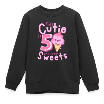 5. Geburtstag Kawaii Eis Geschenkidee für Mädchen - Kinder Premium Organic Sweatshirt - Schwarz - Vorne - AI Model Kid Female (0cm)