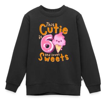 6. Geburtstag Kawaii Eis Geschenkidee für Mädchen - Kinder Premium Organic Sweatshirt - Schwarz - Vorne - AI Model Kid Female (0cm)