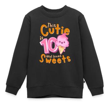 10. Geburtstag Kawaii Eis Geschenkidee für Mädchen - Kinder Premium Organic Sweatshirt - Schwarz - Vorne - AI Model Kid Female (0cm)
