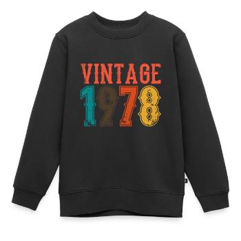 Geburtstag Papa Vintage 1978 - Kinder Premium Organic Sweatshirt - Schwarz - Vorne - AI Model Kid Female (0cm)