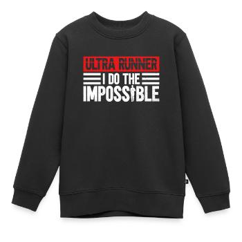 Ultra Runner I Do The Impossible - Ultramarathon - Kinder Premium Organic Sweatshirt - Schwarz - Vorne - AI Model Kid Female (0cm)