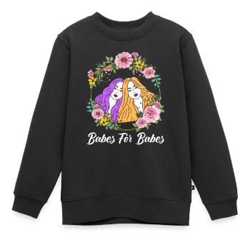 Babes für Babes Feministisch - Kinder Premium Organic Sweatshirt - Schwarz - Vorne - AI Model Kid Female (0cm)