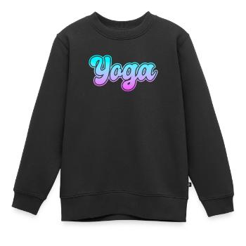 Yoga - Sweat Premium enfant bio - noir - Devant - AI Model Kid Female (0cm)