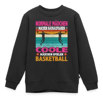 Basketball Dunking Spieler Korbleger Spruch - Kinder Premium Organic Sweatshirt - Schwarz - Vorne - AI Model Kid Female (0cm)