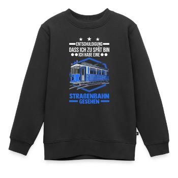 Straßenbahn Geschenk Straßenbahnfahrer Tram S-Bahn - Kinder Premium Organic Sweatshirt - Schwarz - Vorne - AI Model Kid Female (0cm)