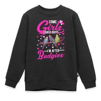 Perruche Fille Welli Perruche - Sweat Premium enfant bio - noir - Devant - AI Model Kid Female (0cm)